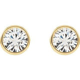 14K Yellow Imitation White Cubic Zirconia Inverness® Piercing Stud Earrings