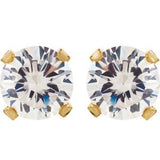 14K Yellow 3 mm Imitation White Cubic Zirconia Inverness® Piercing Stud Earrings