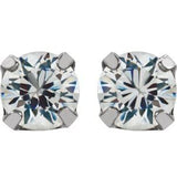 Stainless Steel 3 mm Imitation White Cubic Zirconia Inverness® Piercing Earrings
