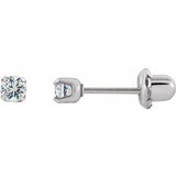 Stainless Steel 3 mm Imitation White Cubic Zirconia Inverness® Piercing Earrings