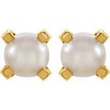 24K Gold-Washed Stainless Steel Imitation White Pearl Inverness® Piercing Earrings