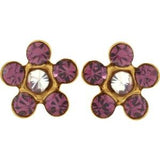 14K Yellow Imitation Amethyst Inverness® Piercing Earrings