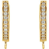 18K Yellow 1/10 CTW Natural Diamond Hoop Earring Top