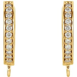18K Yellow 1/10 CTW Natural Diamond Hoop Earring Top