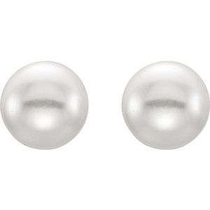 Sterling Silver 7-8 mm Cultured Pink Freshwater Pearl Earrings