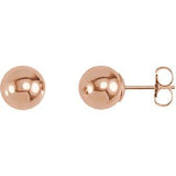14K Rose 7 mm Ball Earrings