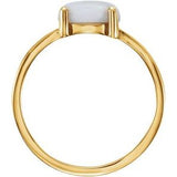 14K Yellow 8 mm Round Natural Opal Cabochon Ring