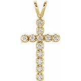 14K Yellow 1/10 CTW Natural Diamond Cross Pendant