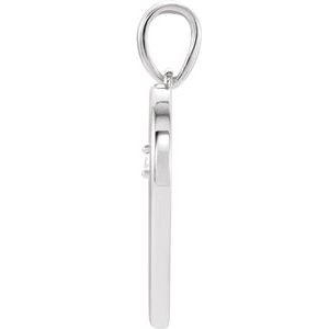 14K White .04 CTW Natural Diamond Heart Pendant