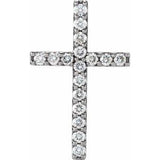 14K White 1/2 CTW Natural Diamond Petite Cross Pendant