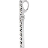 14K White 1/2 CTW Natural Diamond Petite Cross Pendant