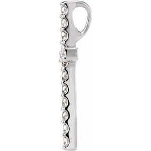 14K White 1/2 CTW Natural Diamond Petite Cross Pendant