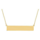 14K Yellow Be Posh® Engravable Bar 17 1/2" Necklace