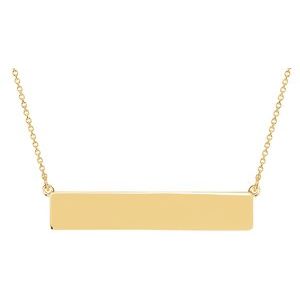14K Yellow Be Posh® Engravable Bar 17 1/2" Necklace