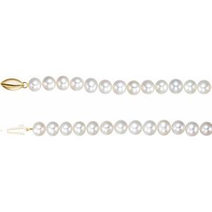 14K Yellow Pansche® Cultured White Freshwater Potato Pearl 18" Necklace
