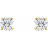 14K Yellow 4 mm Imitation White Cubic Zirconia Youth Stud Earrings