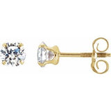 14K Yellow 4 mm Imitation White Cubic Zirconia Youth Stud Earrings