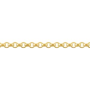 14K Yellow 2.5 mm Hollow Diamond-Cut Rolo 16" Chain