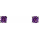 14K White Imitation Amethyst Youth Earrings