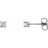 14K White Imitation Diamond Youth Earrings