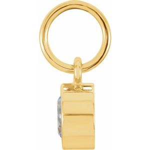 14K Yellow Posh Mommy® Imitation Aquamarine Charm/Pendant