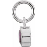14K White Posh Mommy® Imitation Garnet Charm/Pendant