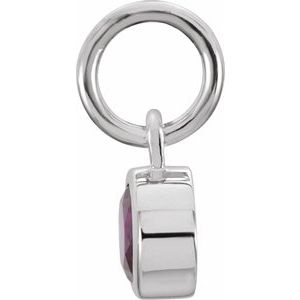 14K White Posh Mommy® Imitation Garnet Charm/Pendant