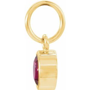 14K Yellow Posh Mommy® Imitation Garnet Charm/Pendant