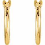 14K Yellow 12.5 mm Hinged Hoop Earrings