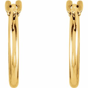 14K Yellow 12.5 mm Hinged Hoop Earrings