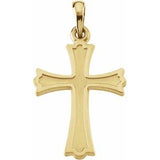 18K Yellow 27x16 mm Cross Pendant