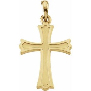 18K Yellow 27x16 mm Cross Pendant