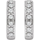 14K White 1/3 CTW Natural Diamond Hinged 15.8 mm Hoop Earring