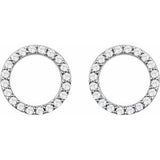 14K White 1/5 CTW Natural Diamond Circle Earrings