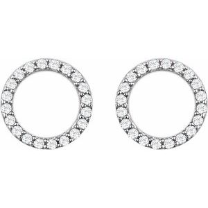 14K White 1/5 CTW Natural Diamond Circle Earrings