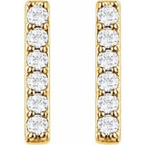 14K Yellow 1/10 CTW Natural Diamond Bar Earrings