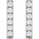 14K White 1/10 CTW Natural Diamond Bar Earrings