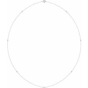 14K White 1/4 CTW Natural Diamond 7-Station 24" Necklace