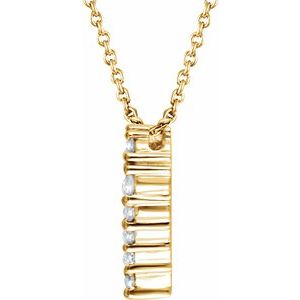 14K Yellow 1/4 CTW Natural Diamond Heart 18" Necklace