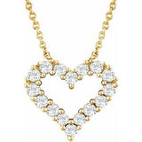 14K Yellow 1/4 CTW Natural Diamond Heart 18" Necklace