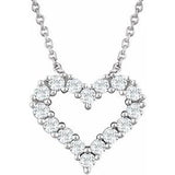 14K White 1/4 CTW Natural Diamond Heart 18" Necklace