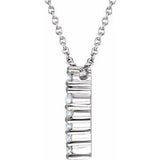 14K White 1/4 CTW Natural Diamond Heart 18" Necklace