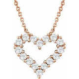 14K Rose 1/4 CTW Natural Diamond Heart 18" Necklace