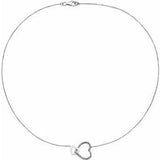 Sterling Silver .03 CTW Natural Diamond Interlocking Heart 18" Necklace