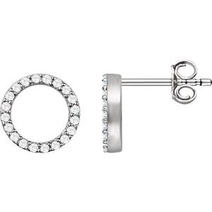 14K White 1/5 CTW Natural Diamond Circle Earrings