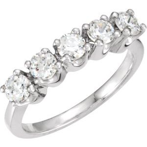 14K White 3/4 CTW Natural Diamond Anniversary Band
