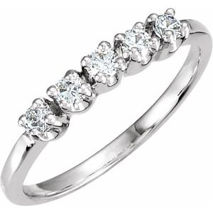 14K White 1/6 CTW Natural Diamond Anniversary Band