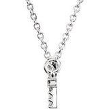 14K White .07 CTW Natural Diamond Sideways Cross 16-18" Necklace