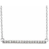 14K White 1/6 CTW Natural Diamond Bar 16-18" Necklace