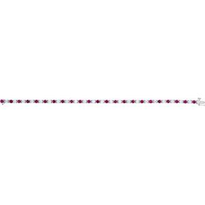 Platinum Natural Ruby & 2 1/3 CTW Natural Diamond Line 7" Bracelet